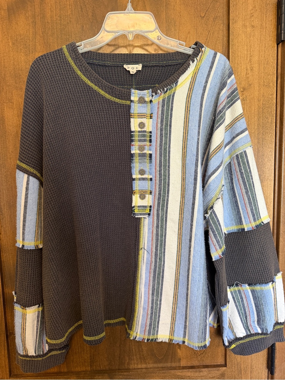 POL waffle knit stripe top - NEW - size M